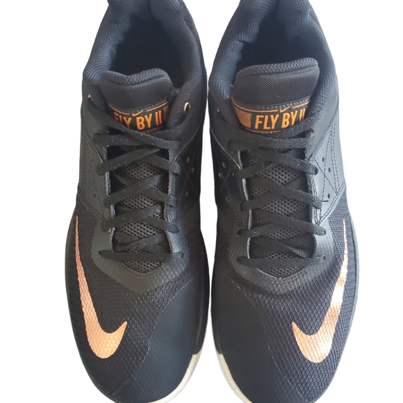 Nike Fly By Low 2 Mens Athletic Basketball Shoes Size 10 Black and Copper - Picture 5 of 7